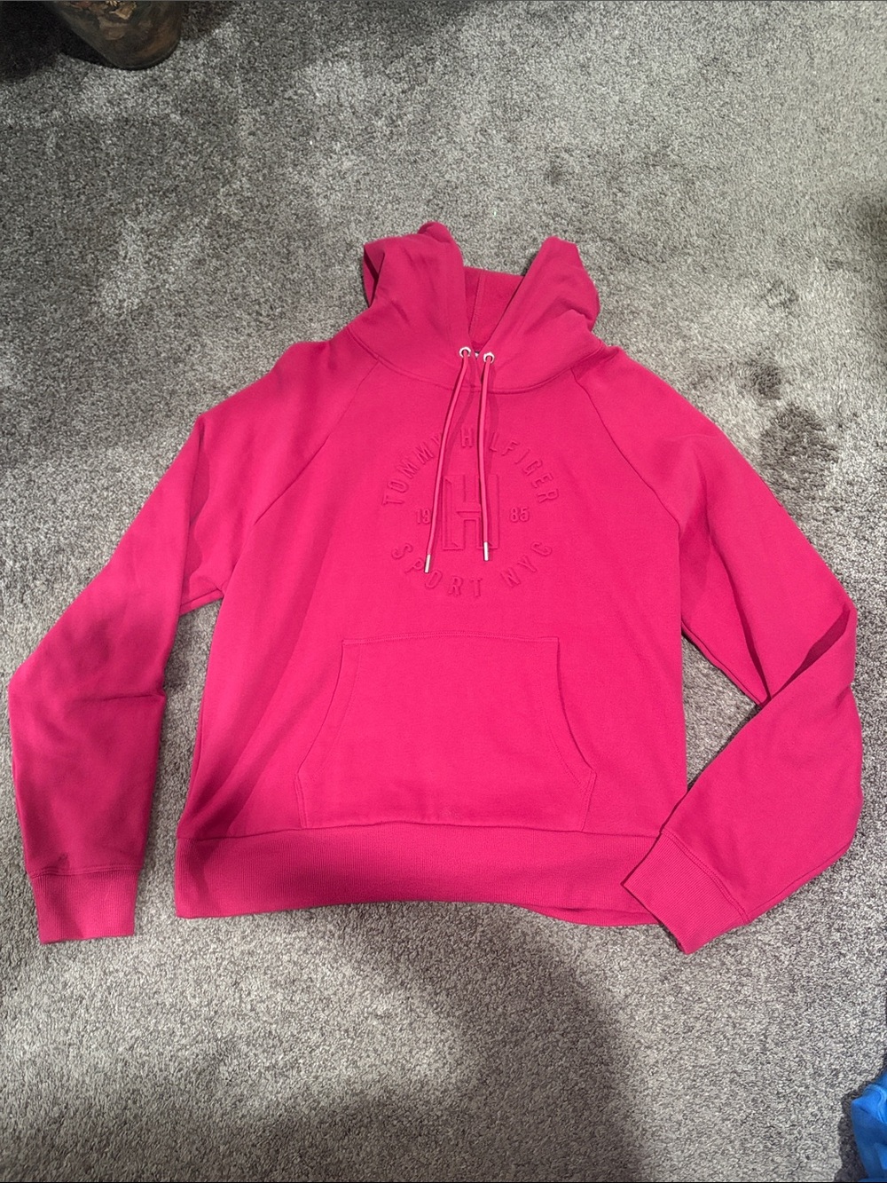 Tommy Hilfiger Hot Pink Hooded Pullover Sweatshirt